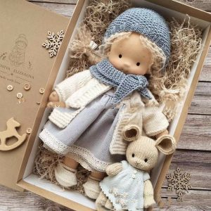 Accessories Handmade Waldorf Plush Doll: Curly Haired Girl for Kids
