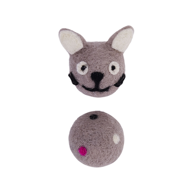 Accessories Interactive Felt Ball Cat Toy with Bell: Engaging & Colorful Chew Play