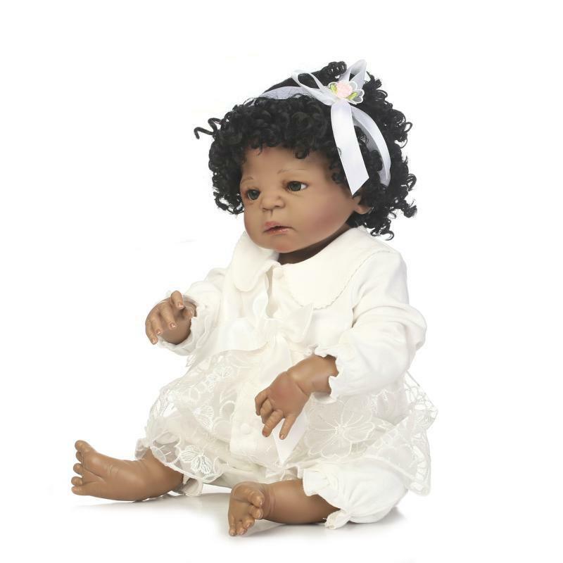 Accessories Realistic Curly Hair Baby Doll for Playtime - Dark Complexion Toy