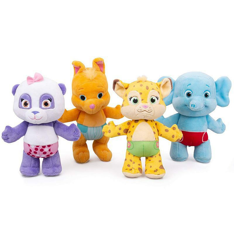 Animal Plushies Adorable Panda, Elephant, Cheetah & Kangaroo Plush Toy Set