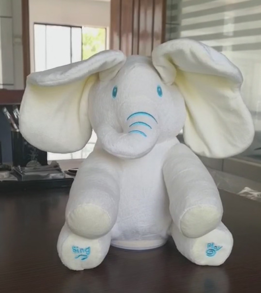 Animal Plushies Adorable Singing Elephant Plush Doll with Moving Ears - Perfect Gift!