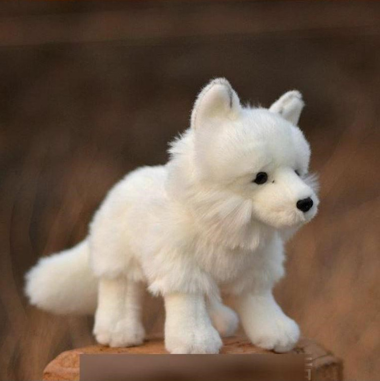 Animal Plushies Arctic Fox Plush Toy: Realistic & Cuddly Simulation Doll for Kids