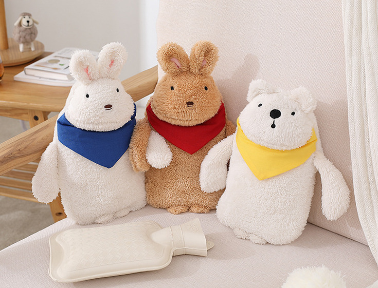 Animal Plushies Cute & Fashionable Silicone Hot Water Bottle for Cozy Warmth