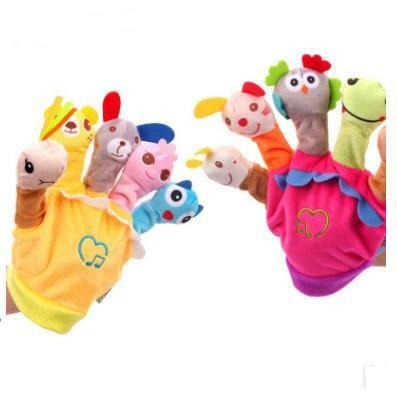 Animal Plushies Engaging Animal Hand Puppet Gloves with Music Box for Parent-Child Bonding
