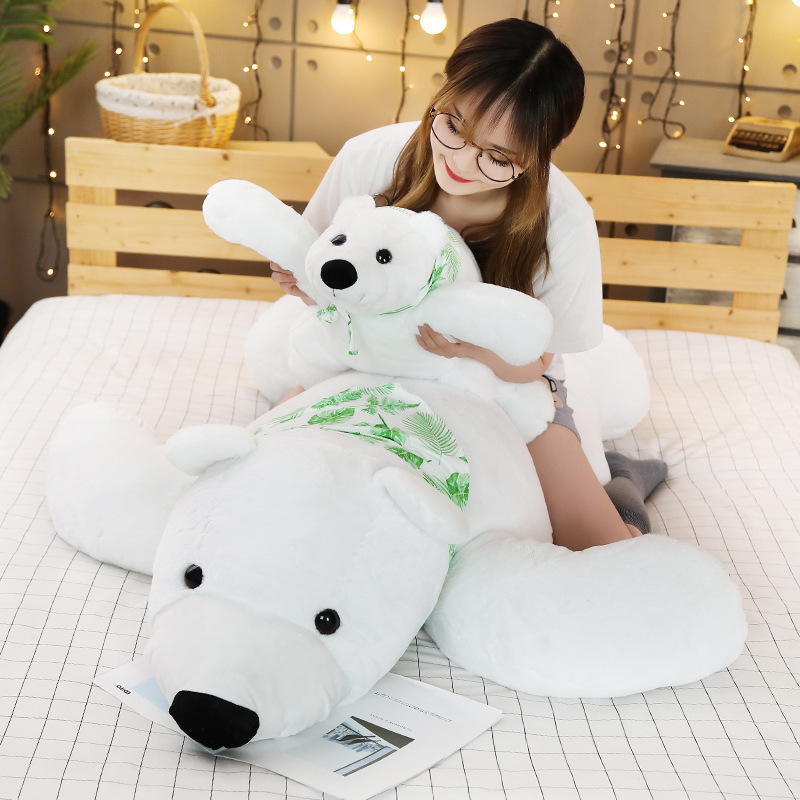 Bear Plushies Adorable Full-Size White Polar Bear Plush Toy - Soft & Cuddly