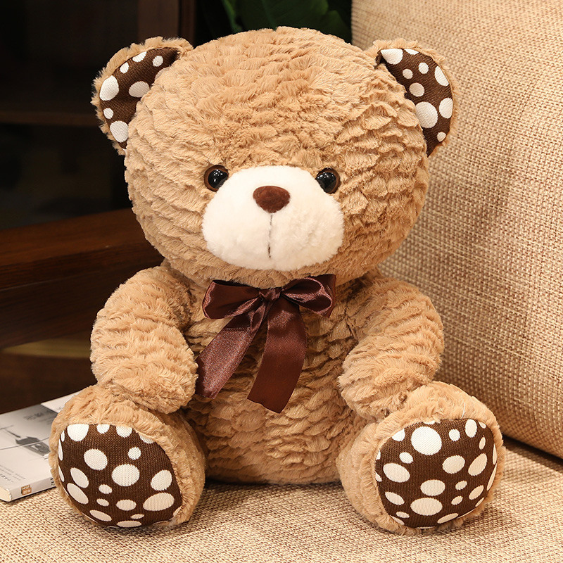 Bear Plushies Adorable Polka Dot Seated Teddy Bear Plush - Perfect Gift for Kids