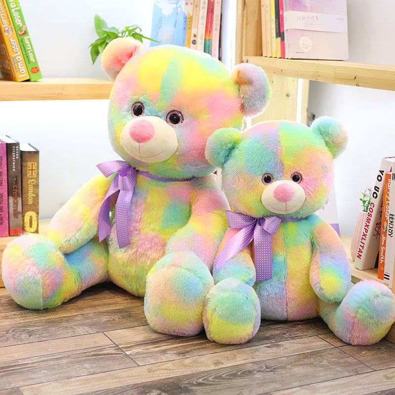 Bear Plushies Adorable Rainbow Teddy Bear Plush Toy - Perfect Colorful Cuddly Gift