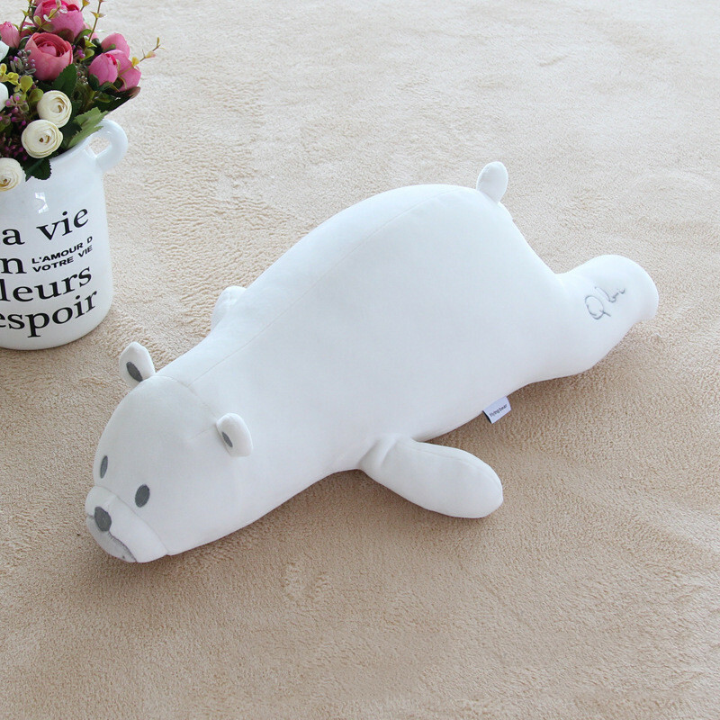 Bear Plushies Adorable White Bear Plush Doll - Perfect Birthday Gift for Sleepy Cuddles