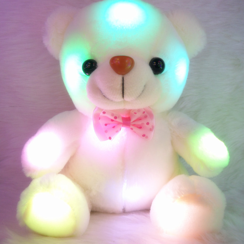 Bear Plushies Colorful LED Glowing Teddy Bear - Soft, Cuddly Plush Toy for Kids
