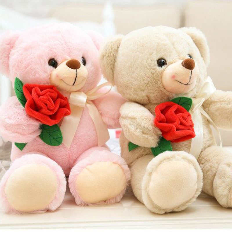 Bear Plushies Valentine's Day Rose Plush Toy Bear: Perfect Gift for Bestie & Qixi Festival