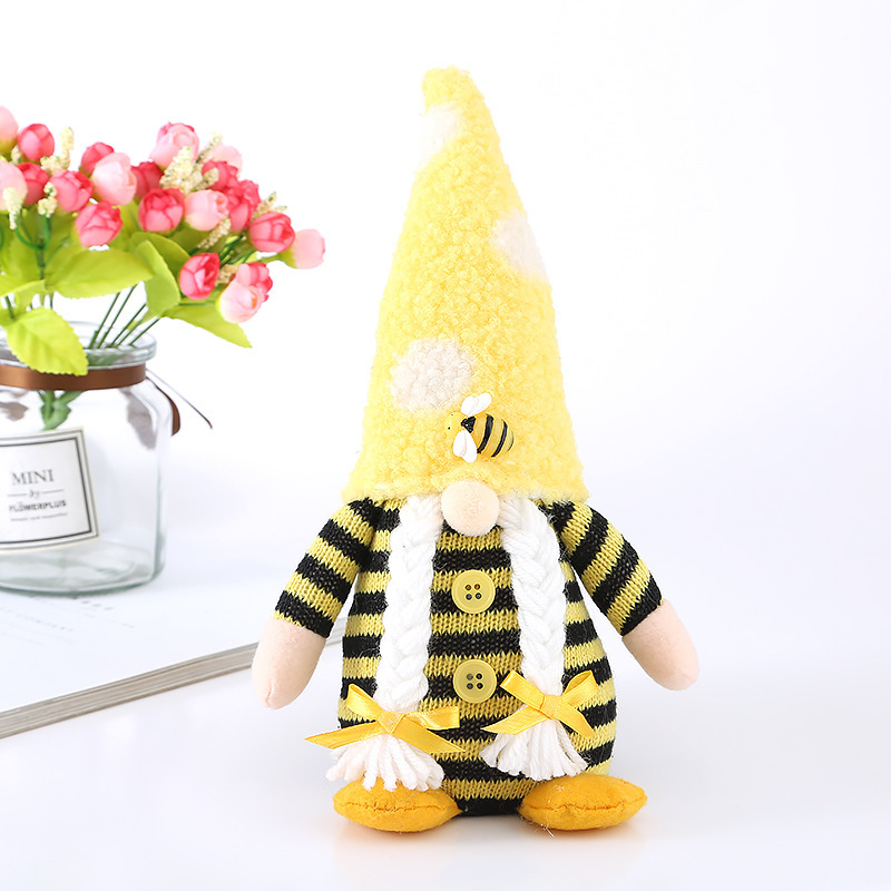 Bee Plushies Adorable Honeybee Day Knitted Plush Dolls - Perfect Decorations