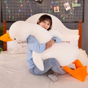 Bird Plushies Adorable Big White Goose Plush Toy: Perfect Sleeping Leg Pillow for Girls
