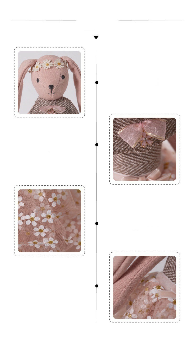 Bunny Plushies Adorable Convertible Princess Dress Rabbit Plush Toy for Kids