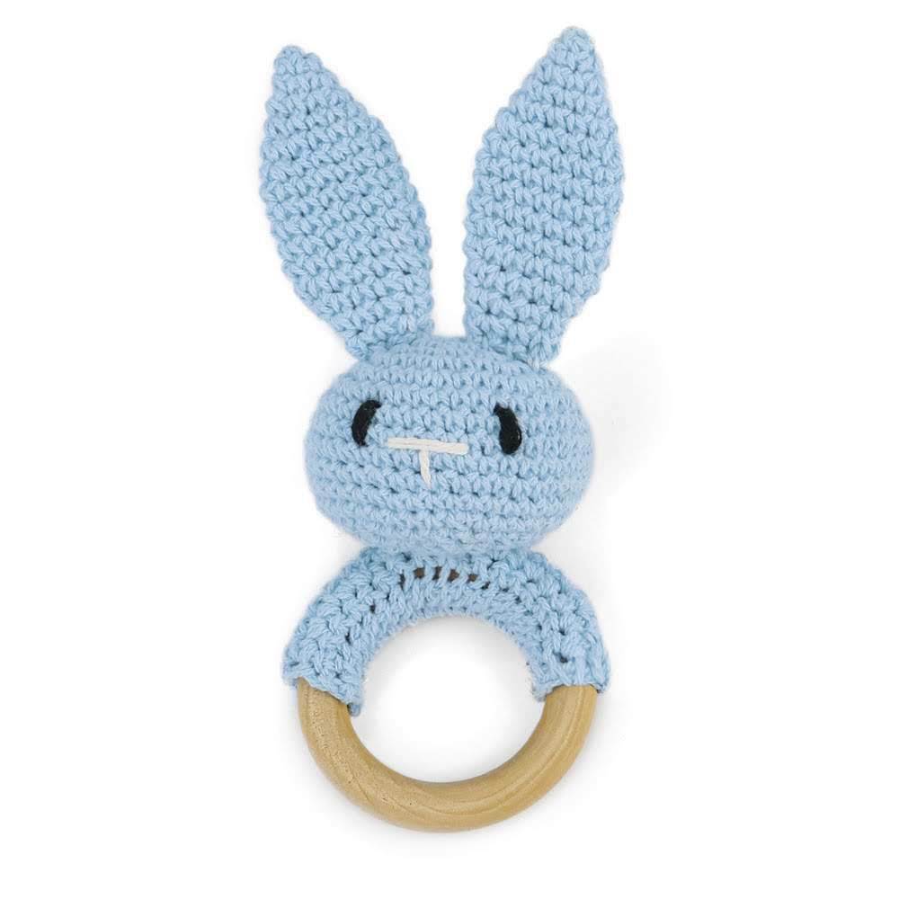 Bunny Plushies Adorable Handmade Crochet Rabbit Rattle for Babies - Perfect Gift!