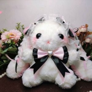Bunny Plushies Adorable Handmade Lop Ear Rabbit Bear Plush Messenger Bag - Perfect Gift