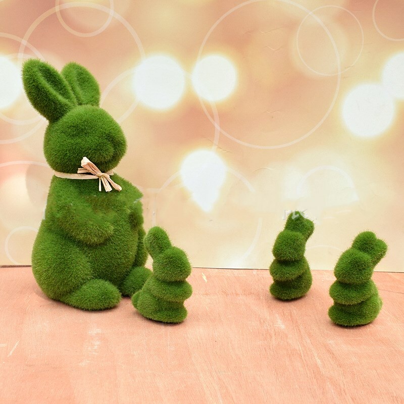 Bunny Plushies Adorable Real Linter Moss Easter Bunny: Perfect for Home Décor