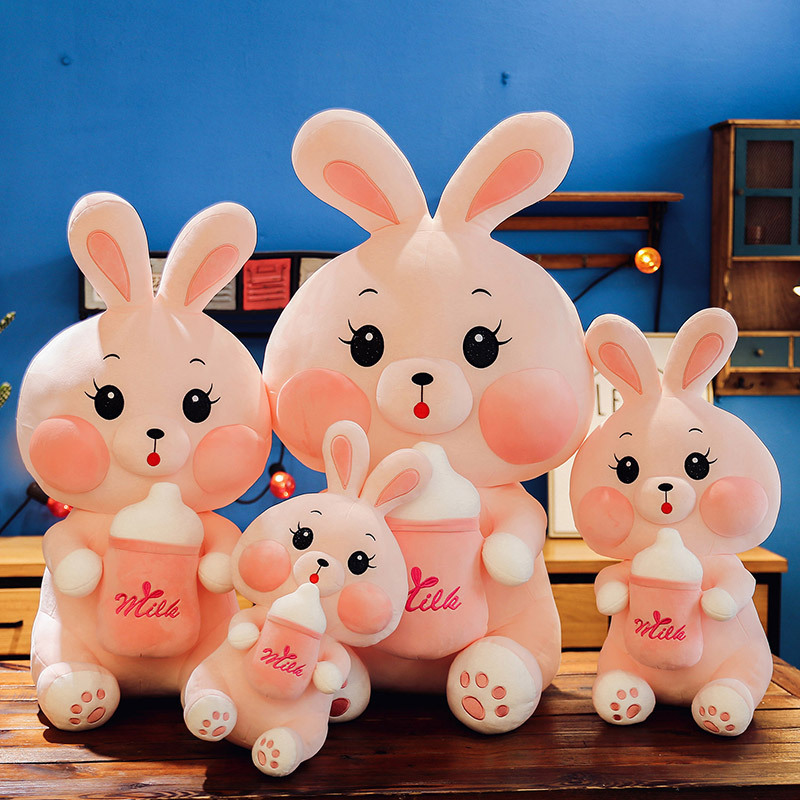 Bunny Plushies Charming Bottle Rabbit Doll: Unique Home Decor Accent Piece
