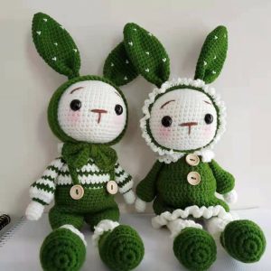 Bunny Plushies Fairy Rabbit Wool Doll Kit: Crochet Hook & Thread Materials Included