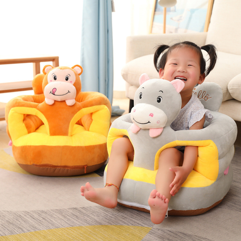 Cartoon Plushies Adorable Anti-Rollover Plush Sofa for Baby's Sitting Support & Playtime