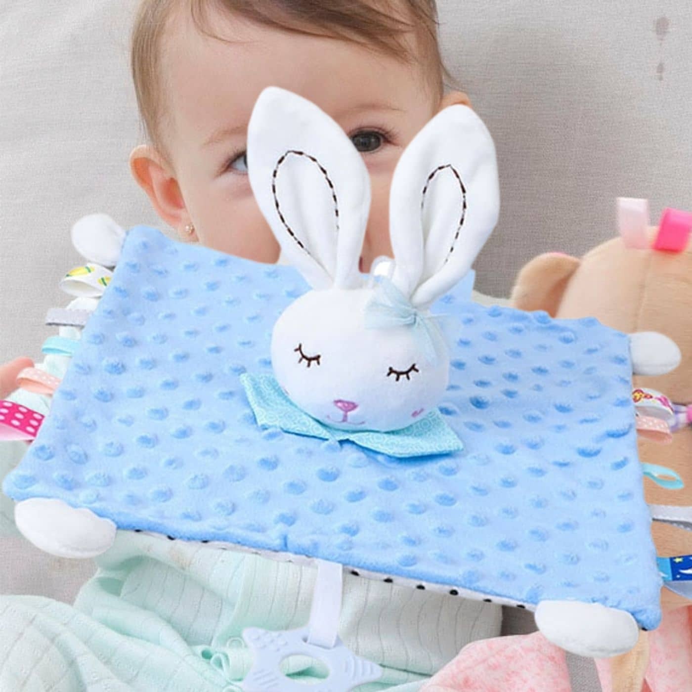 Cartoon Plushies Adorable Baby Animal Teether Towel - Soothing & Absorbent Saliva Comforter