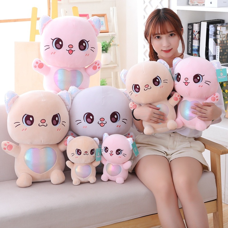 Cartoon Plushies Adorable Big-Eyed Cat Plush Toy - Perfect Cartoon Doll for Kids