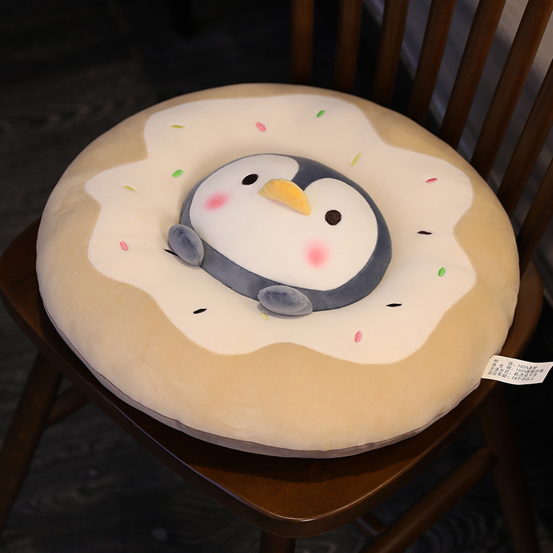 Cartoon Plushies Adorable Cartoon Animal Plush Donut Pad - Soft & Comfy Cushion