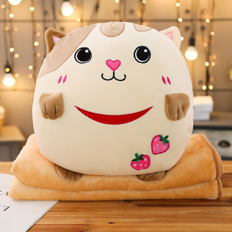 Cartoon Plushies Adorable Cartoon Animal Plush Pillow Blanket Toy for Kids