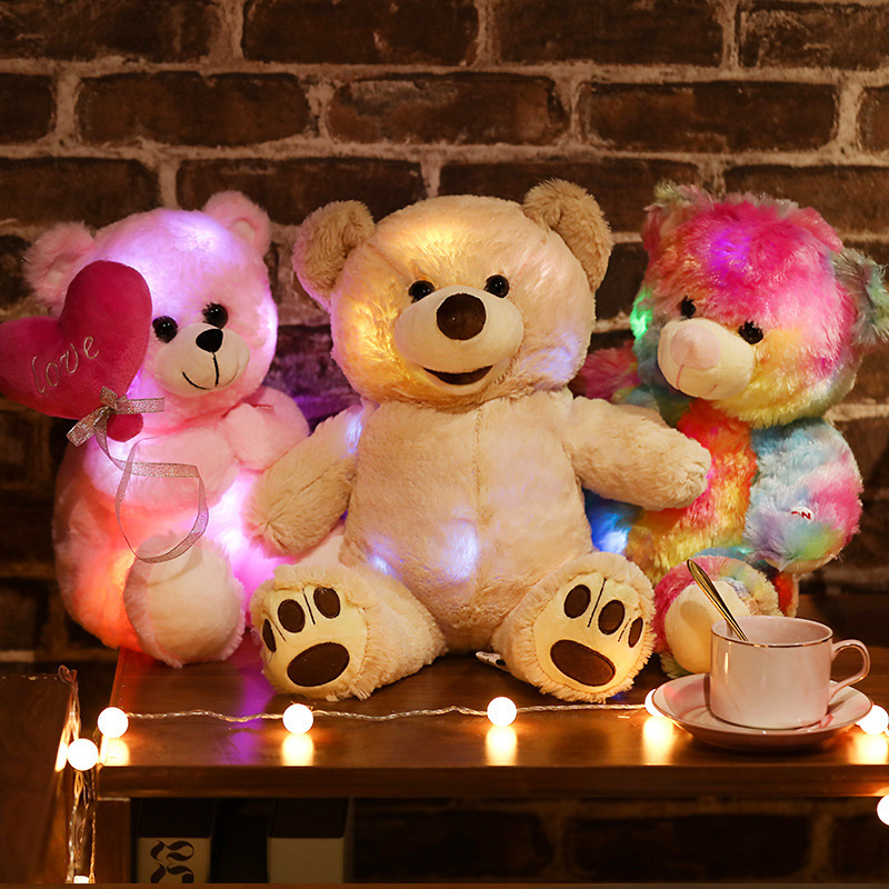 Cartoon Plushies Glowing Cartoon Bear Plush Toy: Adorable & Perfect for Nighttime Comfort