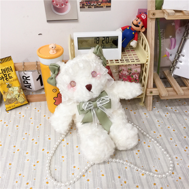 Cartoon Plushies Handmade Japanese Lolita Doll Plush Messenger Bag - Cute & Unique