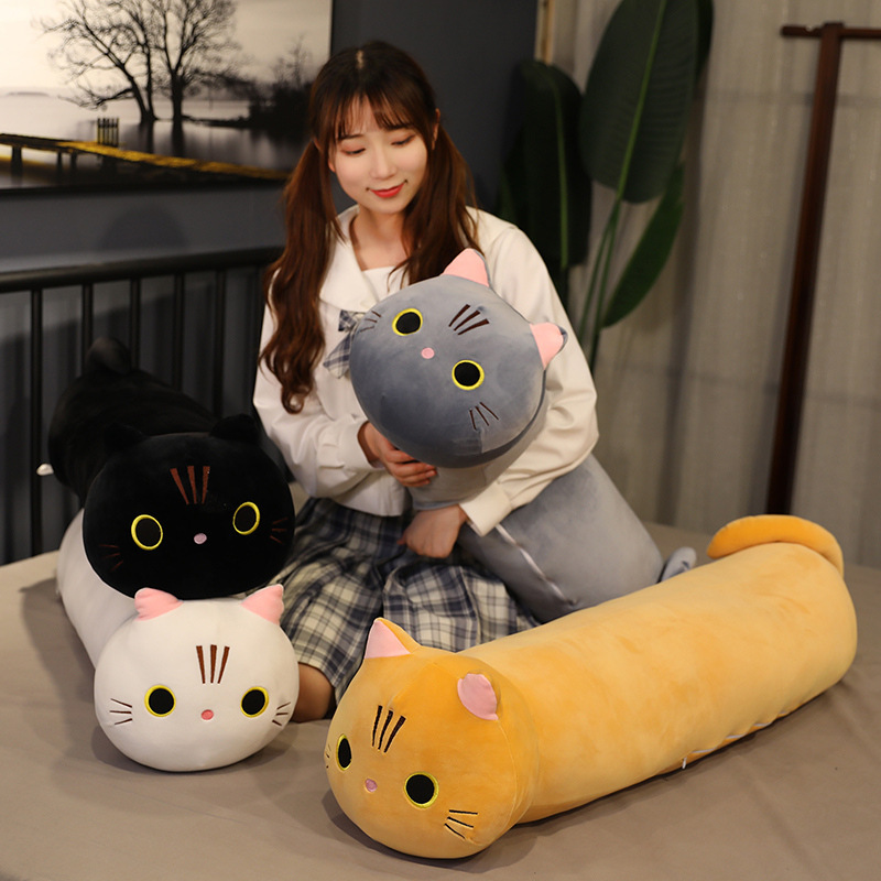 Cat Plushies Adorable Large Cartoon Cat Plush Toy - Soft Stuffed Animal Pillow Cushion