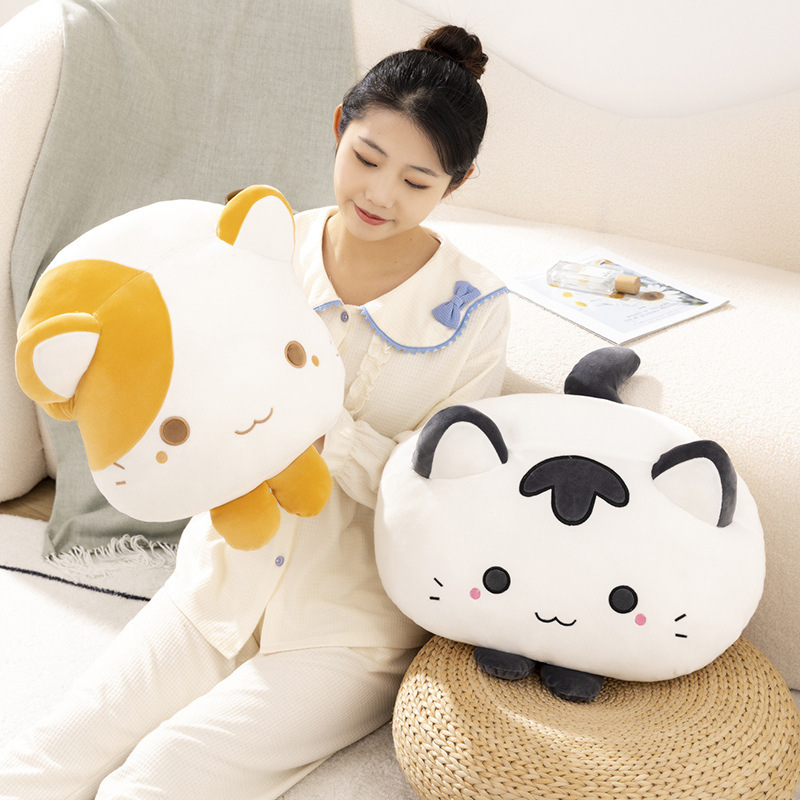 Cat Plushies Adorable Lazy Cat Plush Pillow - Soft Body Animal Doll Toy