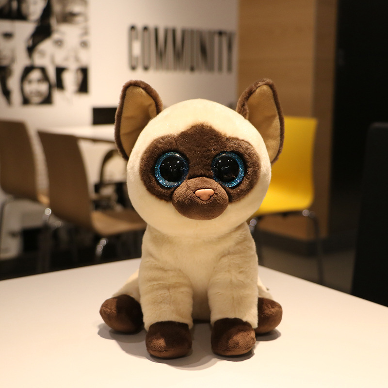 Cat Plushies Adorable Siamese Cat Plush Toy with Big Eyes - Perfect Gift!