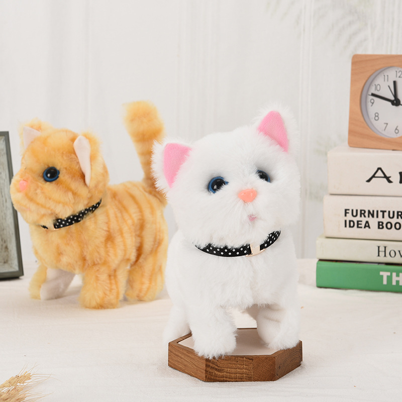 Cat Plushies Adorable Walking & Meowing Electric Plush Kitten Toy for Kids