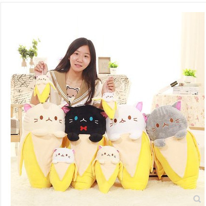 Cat Plushies: Banana Pillow - Cuddly Companion for Kids & Adults