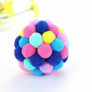 Cat Plushies: Colorful Handmade Toy with Bell for Feline Fun