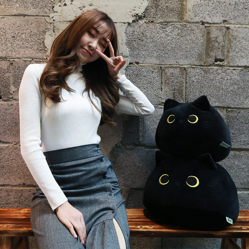 Cat Plushies Cozy Black Cat Pillow: Perfect Cuddle Companion for Cat Lovers