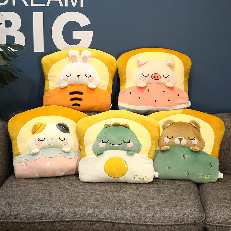 Cat Plushies: Cozy Toast Bread Cushion for Sofa & Home Decor