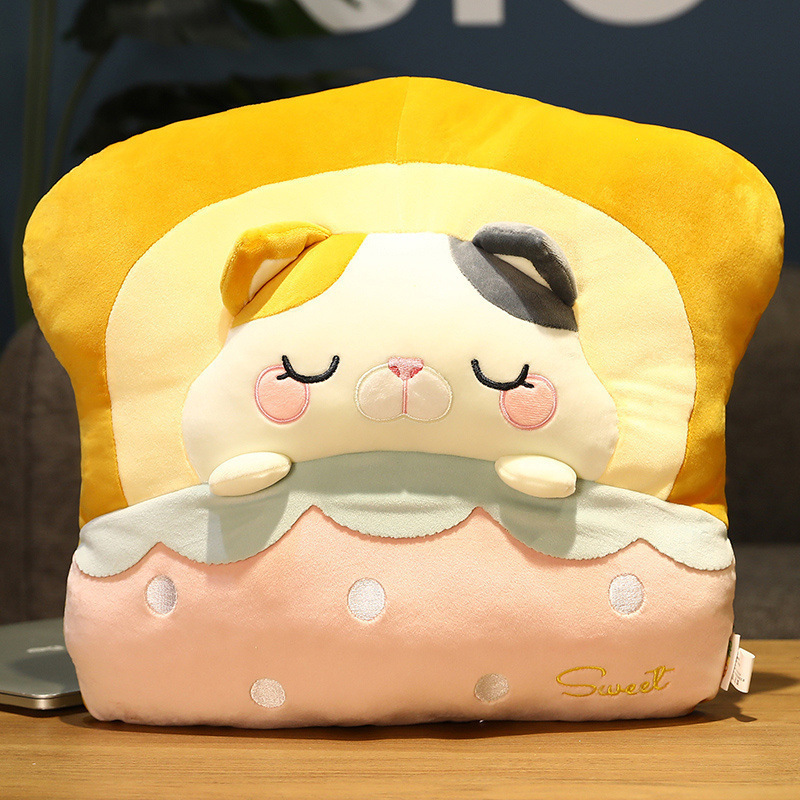 Cat Plushies: Cozy Toast Bread Cushion for Sofa & Home Decor