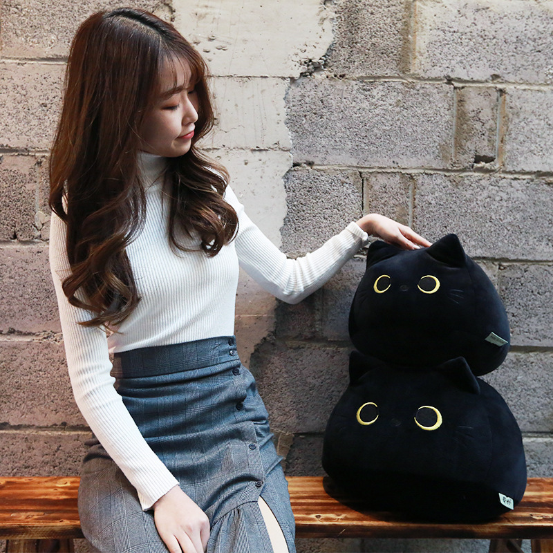 Cat Plushies: Cute Black Pillow Toy - Ideal Gift for Cat Lovers