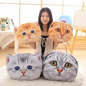 Cat Plushies Cute Cat Shaped Car Cushion & Nap Pillow - 40cm & 50cm Stuffed Plush Toy