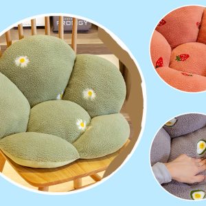 Cat Plushies Cute Petal Throw Pillow for Girls - Car & Bed Backrest Cushion