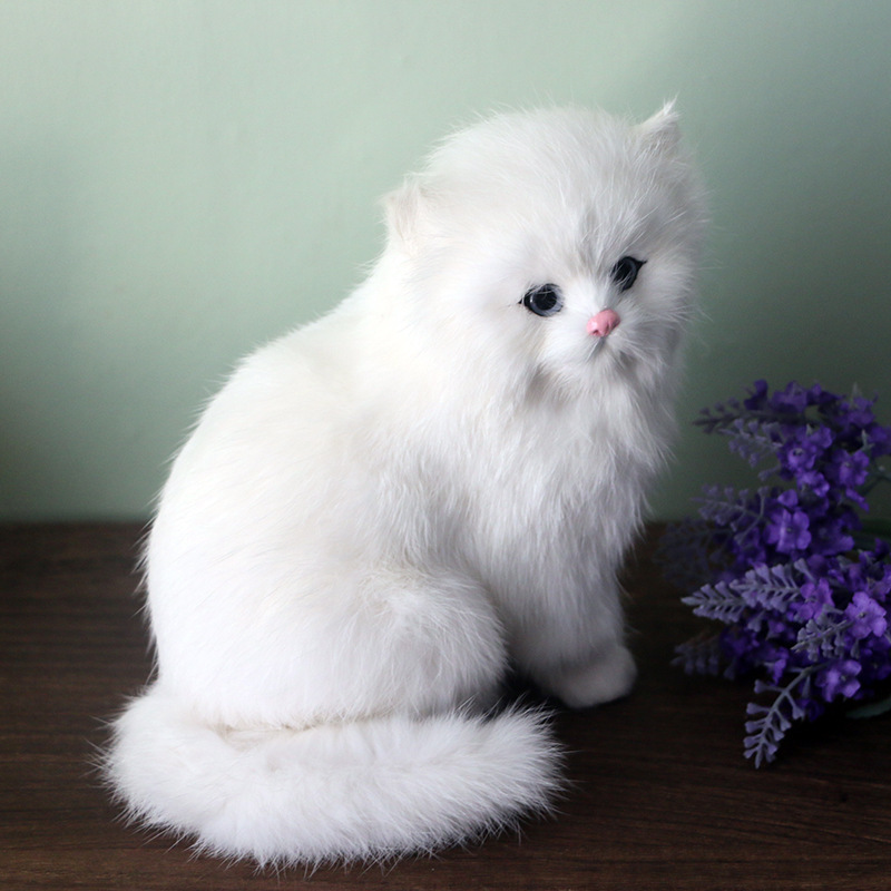 Cat Plushies: Deluxe Imitation Persian, Genuine Leather Fur Gift