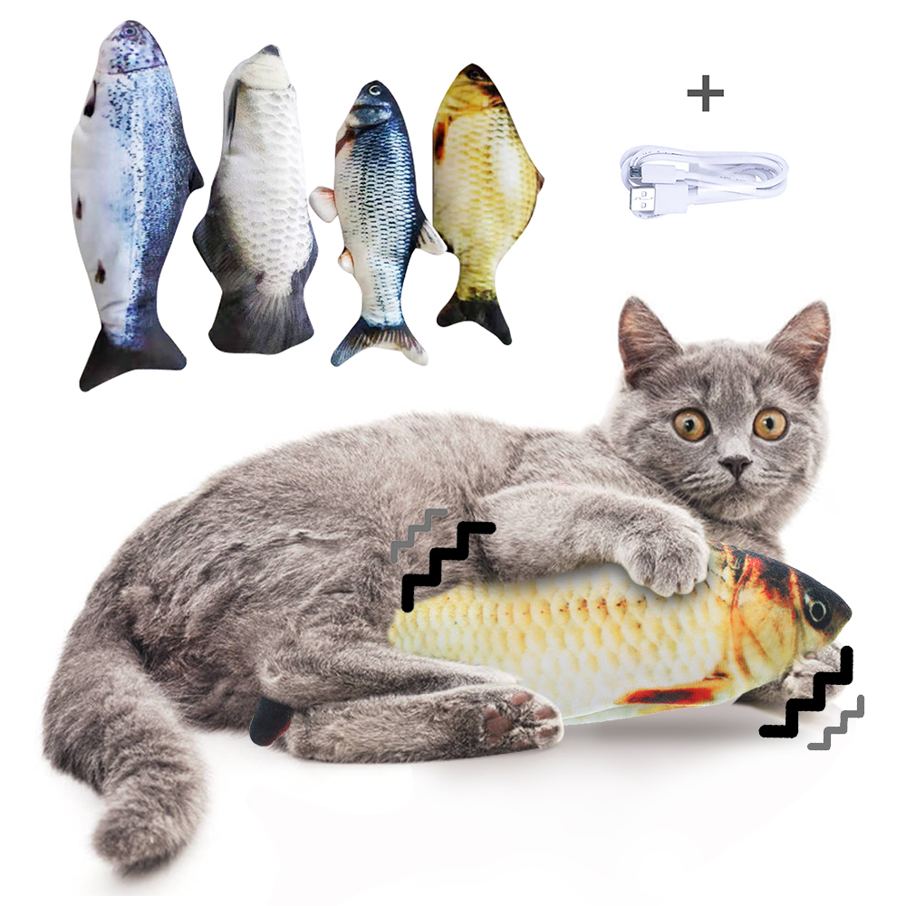 Cat Plushies: Electric Jumping Fish Toy - Ideal for Cats, No Catnip
