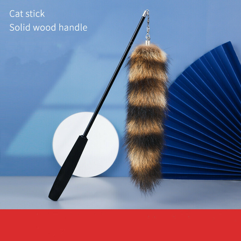 Cat Plushies Feather Telescopic Toy: Funny Stick, Fox Tail, Durable