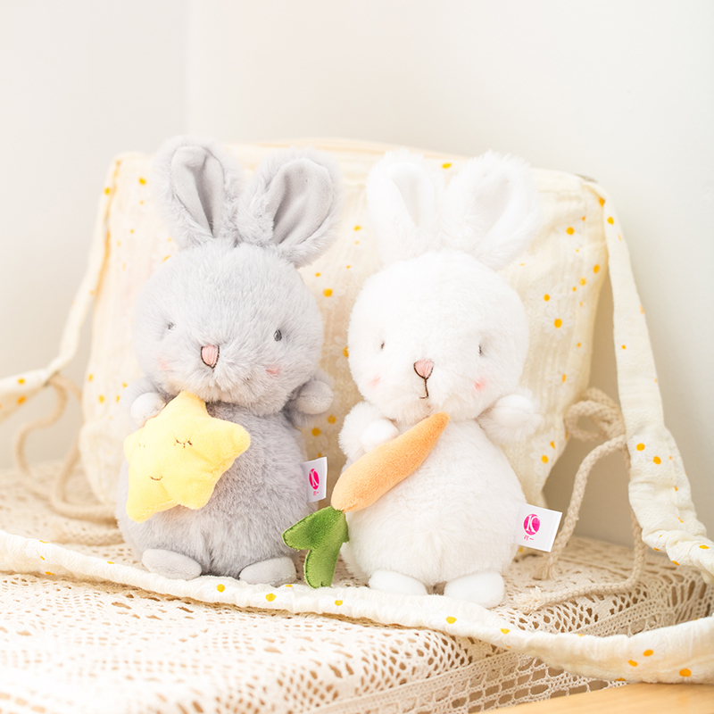 Cat Plushies: Fluffy Bunny Soft Star Carrot Rabbit for Baby Comfort