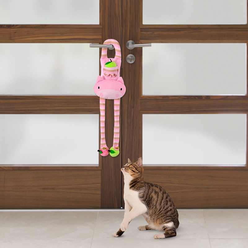 Cat Plushies Interactive Cat Door Handle Toy for Endless Feline Fun & Exercise