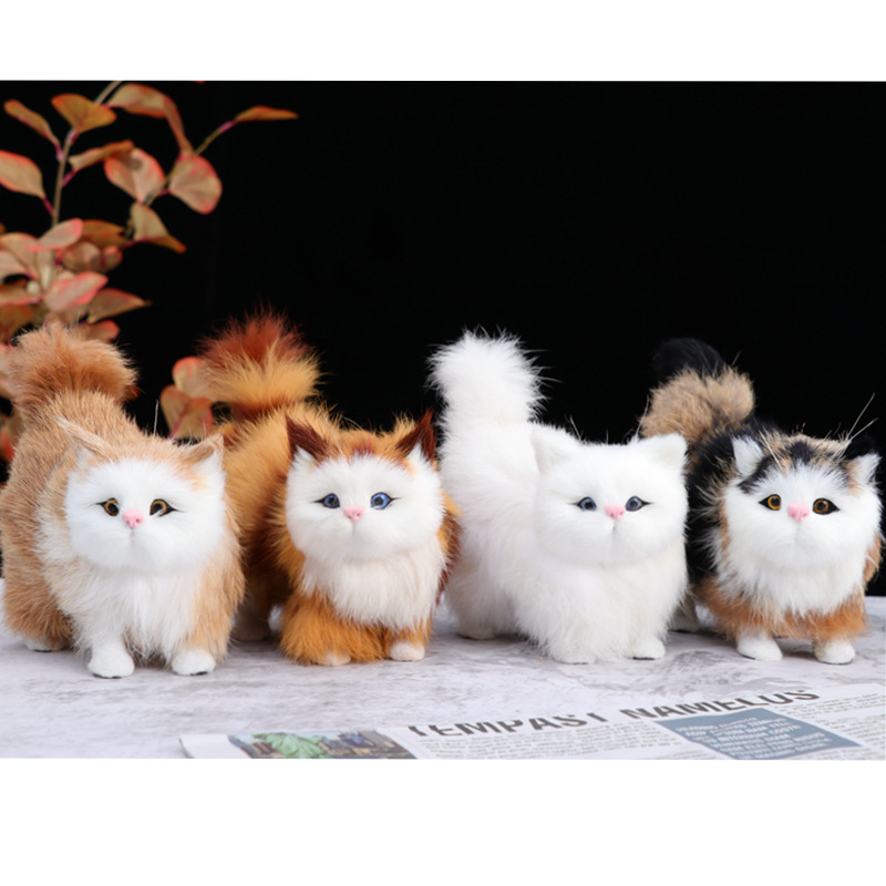 Cat Plushies Lifelike Simulation Cat Decor for Home - Charming Crafted Model