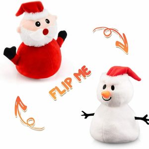 Cat Plushies: Reversible Santa & Snowman Toy - Ideal Christmas Gift