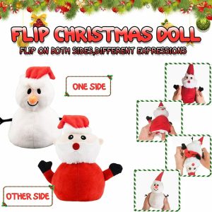 Cat Plushies: Reversible Santa & Snowman Toy - Ideal Christmas Gift