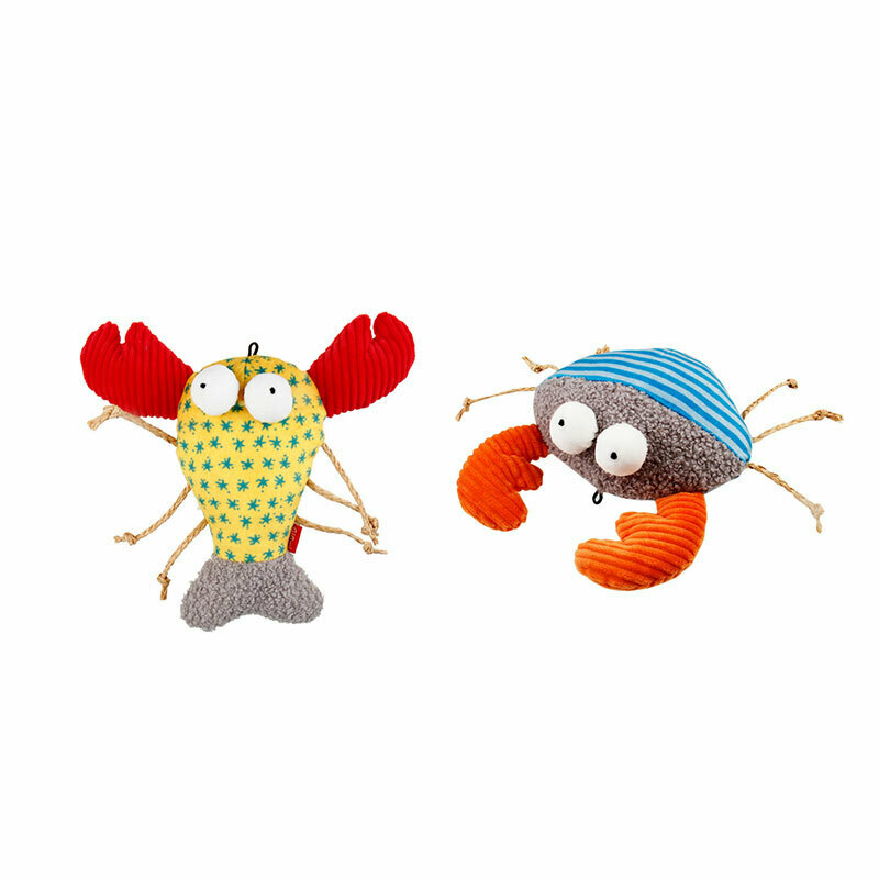 Cat Plushies Shrimp Soldier Crab Toy with Real Fish Sounds